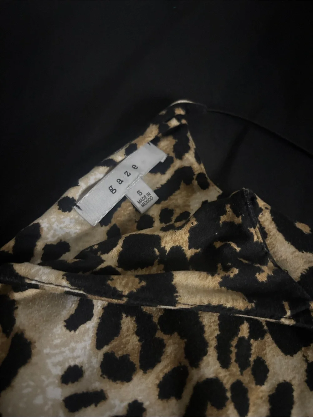 gaze | Tops | Gaze Leopard Print Slip Top In Black And Tan | Poshmark
